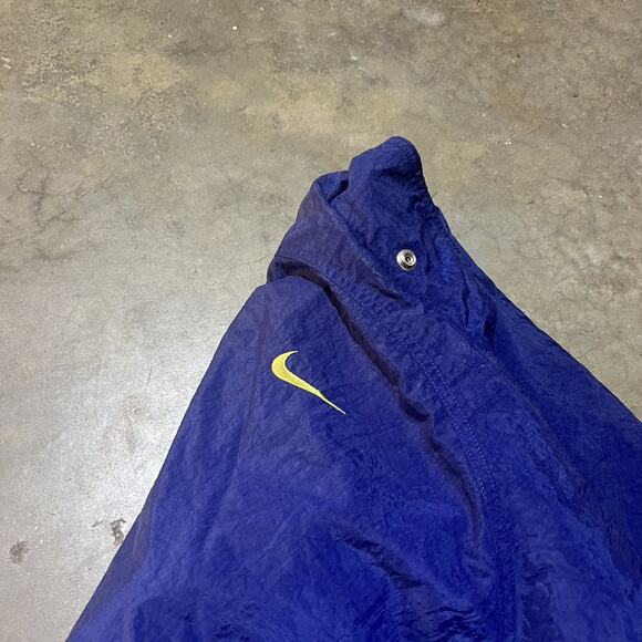 Vintage 90s Nike Navy Lined Bomber Snap Jacket - Picture 4 of 5